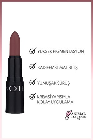 Mattemoist Lipstick Mat Bitişli Ruj 303 Miss Kiss - Koyu Nude