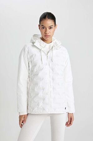 DeFactoFit Su İtici Mont Rüzgar Geçirmez Slim Fit Dar Kesim Çıkarılabilir Kapüşonlu Fermuarlı B2420AX24SPWT80