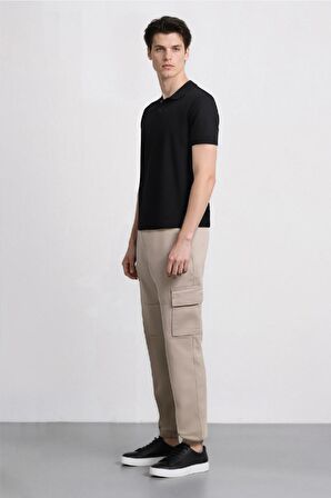 DeFacto Jogger Gabardin Pantolon Beli Lastikli Kargo Cepli Lastikli Paça E1037AX24WNBG766
