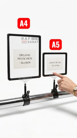 A5 Mandallı Fiyatlık | Etiketlik Sepet Raf Askılık Fiyat Etiketi Çerçeveli Market Mağaza Fiyatlık