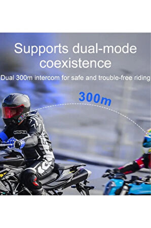 A50 Motosiklet Kask Kulaklık Intercom ışıklı Bluetooth V5.3 2800mAH 