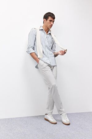 DeFacto Jogger Pantolon Basic Düz Beli Bağcıklı Cepli Düz Paça C6022AX25SPGR368