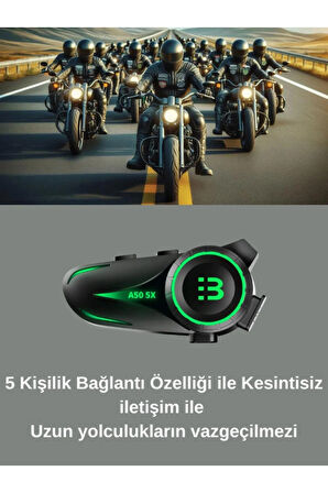 A50 5X Motor Kask Kulaklık RGB Bluetooth Motosiklet Kulaklık Intercom 5 Kişi Eşleşme