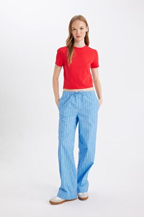 DeFacto Coool Fitted Bisiklet Yaka Basic Düz Kısa Kollu Tişört Z8790AZ24AURD54