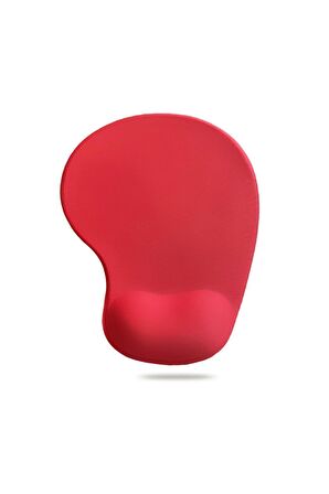MP01 - Kırmızı Elips Bilek Destekli Mouse Pad | Konforlu, Kaymaz Taban, Ergonomik, Yumuşak, Ev,ofis