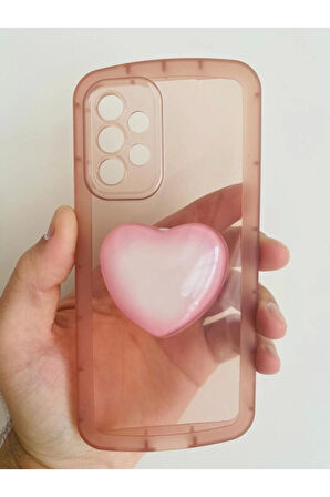 Samsung Galaxy A53 Kamera Korumalı Popsocketli Pembe Kılıf