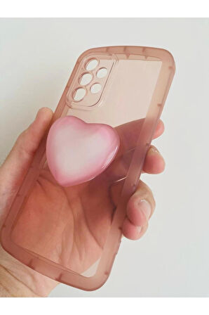 Samsung Galaxy A53 Kamera Korumalı Popsocketli Pembe Kılıf