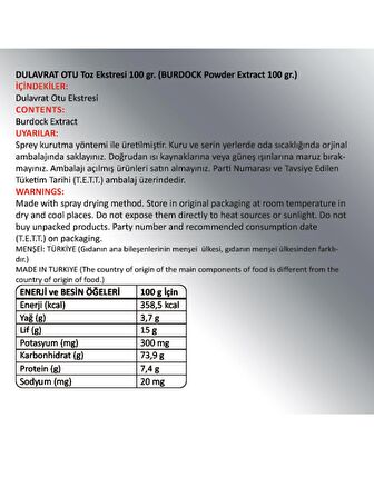 Dulavrat Otu Toz Ekstresi 100 Gr. Cam Kavanoz