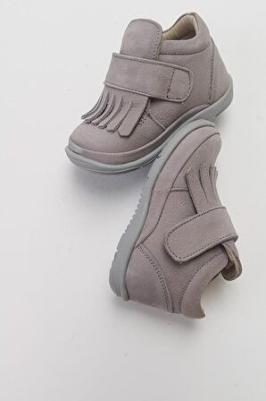 Mnpc  Erkek Çocuk Gri Hakiki Deri Günlük Çocuk Ayakkabı