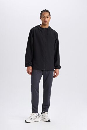 DeFactoFit Regular Fit Kapüşonlu File Astarlı Fermuarlı Mevsimlik Baharlık Mont D6179AX25SPBK81