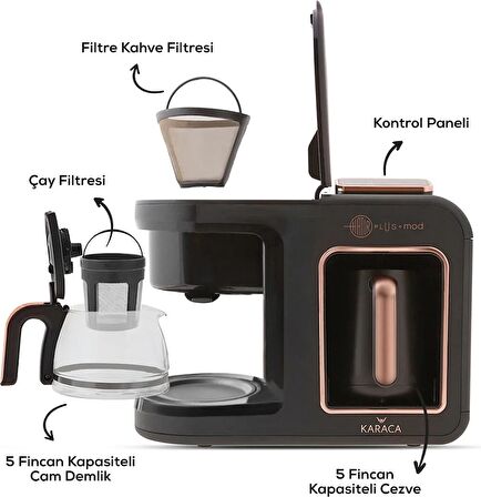 Karaca Hatır Plus Mod 5 In 1 Konuşan Kahve Ve Çay Makinesi Rosie Brown