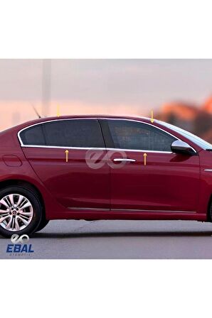 Fiat Egea Krom Cam Çerçevesi 8 Parça 2015 Üzeri Paslanmaz Çelik