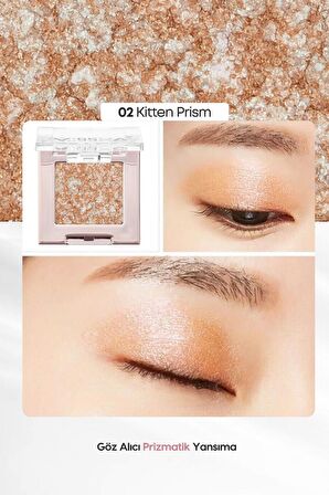 Topaklanmayan El Yapımı Holografik Simli Far Modern Shadow Glitter Prism (No.2 Kitten Prism)