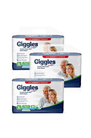 Yetişkin Bel Bantlı Hasta Bezi Large 30'lu 3 Paket 90 Adet
