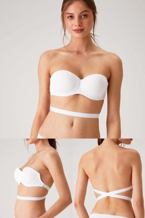 Beyaz 6027 Pisa Push-up Straplez Multi Function Sütyen