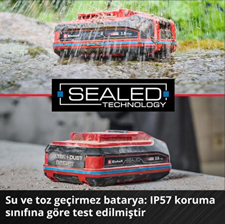 Orijinal Einhell 18 V 4.0 Ah SEALED Power X-Change PLUS (18 V Akü, Su ve Toz Koruması, IP57 Koruma Sınıfı,Tüm PXC cihazları için evrensel kullanım, Şarj cihazı dahil değil) - 4511627