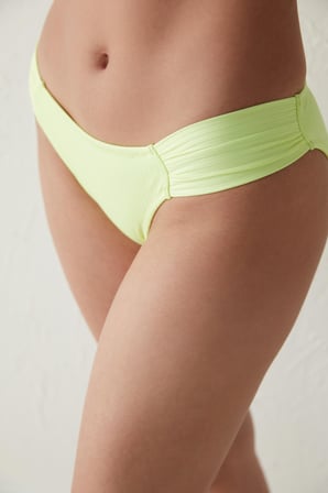 Neon Yeşil Lively Büzgü Detaylı Hipkini Bikini Altı
