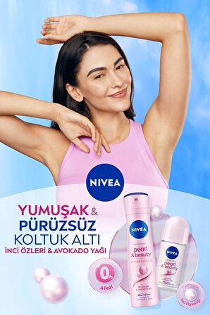 Nivea Kadın Sprey Deodorant Pearl&Beauty 150ml, 48 Saat Anti-perspirant Koruma, X3 Adet