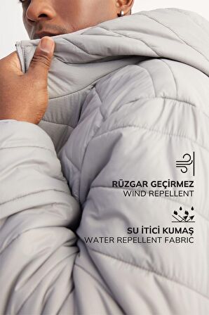 DeFactoFit Su İtici Regular Fit Kapüşonlu Fermuarlı Dokuma Mont D6183AX25SPGR456