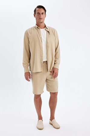 DeFacto Relax Fit Polo Yaka Pamuklu Uzun Kollu Gömlek C1106AX24SMBG732