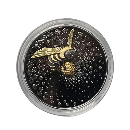 AgaKulche The Bee Dark 2023 Altın Kaplama Gümüş Sikke Coin