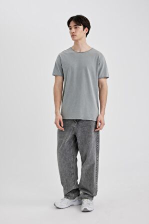 DeFacto Regular Fit Bisiklet Yaka Basic Düz Kısa Kollu Tişört B3491AX24SPGR367