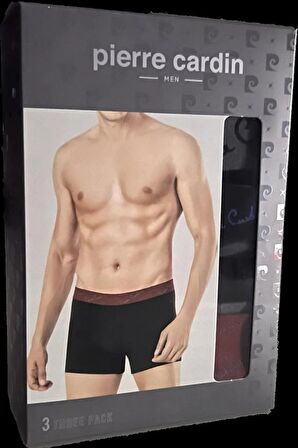 Pierre Cardin Erkek 3lü Stretch Boxer Siyah