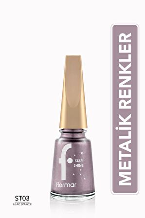 Flormar Metalik Parlak Oje - Star Shine Nail Enamel - 003 Lılac Sparkle-8690604564132