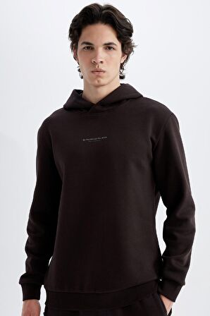DeFacto Regular Fit Kapüşonlu Baskılı Sweatshirt C6131AX24AUBN337