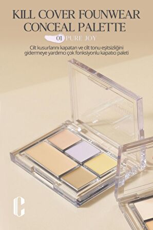 Kremsi Dokuya Sahip Concealer Paleti Clio Kill Cover Founwear Conceal Palette (Pure Joy)