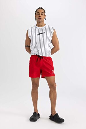 DeFactoFit Baskılı Kısa Boy Sporcu Deniz Şortu B5995AX24HSRD286