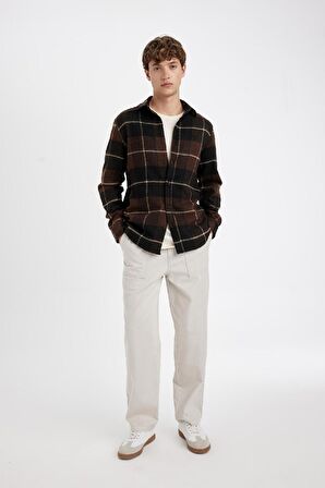 DeFacto Gabardin Pantolon Wide Straight Fit Bol Rahat Kesim Cepli Geniş Düz Paça C9159AX24AUBG766