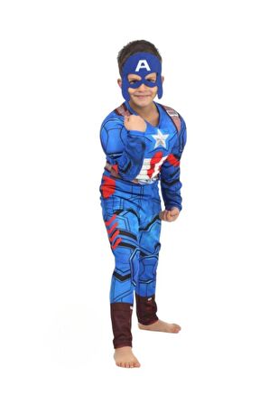 Kaptan Amerika Kaslı Çocuk Kostümü