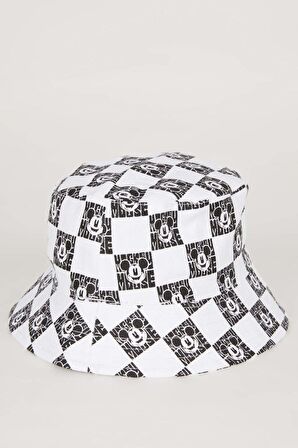DeFacto Kız Çocuk Disney Mickey & Minnie Desenli Gabardin Bucket Şapka C0596A824SMBK23