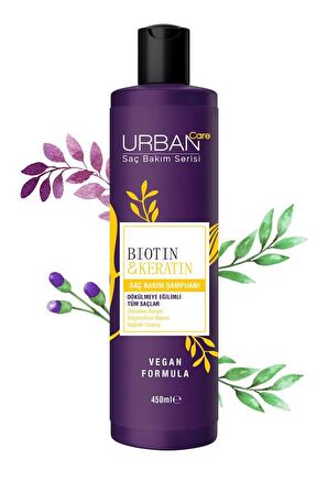 Urban Care Biotin&Keratin Dökülmeye Eğilimli Saçlara Özel Şampuan-Vegan-450 ML