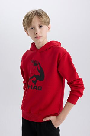Erkek Çocuk Shaquille O'Neal Regular Fit Kapüşonlu Kalın Sweatshirt
