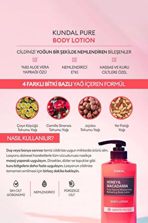 Yoğun Nemlendirme Etkili Dörtlü Vücut Bakım Hediye Seti KUNDAL Body Care Gift Box (White Musk)