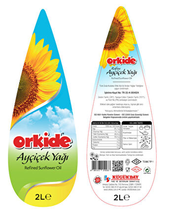 ORKİDE AYÇİÇEK YAĞI 2 L