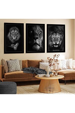 Gümüş Aynalı Pleksi Çerçeveli Flamingo Üçlü Mdf Tablo Seti