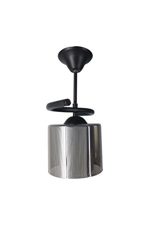 Fuji Siyah Tekli Füme + Beyaz Camlı Avize | Kaliteli Modern Metal Avize