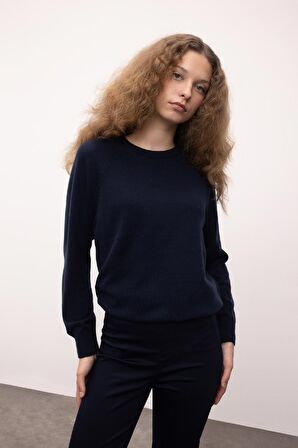 DeFacto Regular Fit Bisiklet Yaka Basic Kazak I6913AZ24WNNV131
