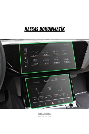 Audi Q7 2020 2021 2022 2023 Multimedya ve Alt Kontrol Panel Uyumlu Nano Ekran Koruyucu