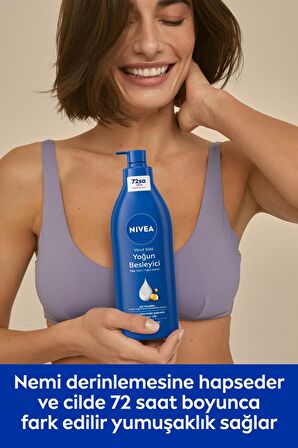 Nivea Besleyici Vücut Sütü 400ml, Kuru Ve Çok Kuru Ciltler, 72 Saat Nemlendirici, E Vitamini, Badem Yağı