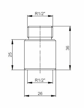 Yak 2,5 Cm 1/2 Uzatma Parçası 102134225