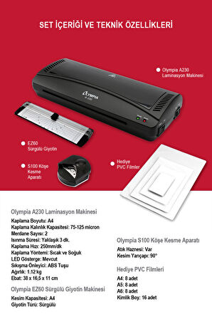 Olympia A230S 4İn1Set Laminasyon Makinesi ( A4 )