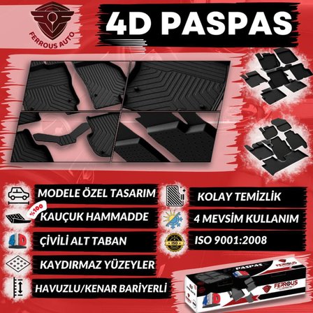 Mercedes X Class Ferrous 4D Havuzlu Kauçuk Paspas 2018 ve Üzeri