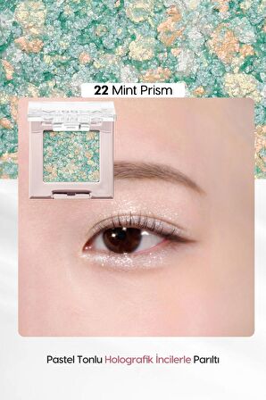 Topaklanmayan El Yapımı Holografik Simli Far Modern Shadow Glitter Prism (No.22 Mint Prism)