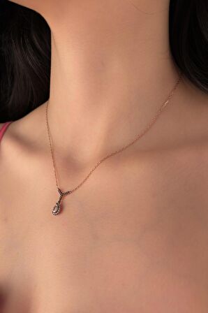 14 Ayar Altın Damla Taş Kolye