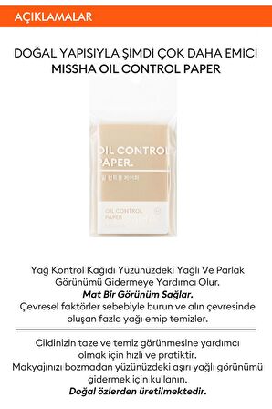 Yağ Kontrol Bandı MISSHA Oil Control Paper (100 Adet)