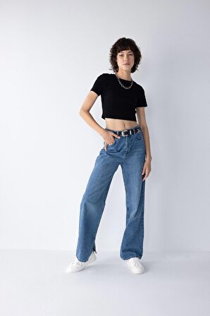 DeFacto Coool Fitted Ribana Basic Düz Kısa Kollu Tişört T9631AZ23SMBK81